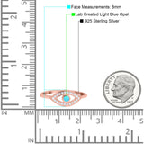 Evil Eye Ring Round Lab Opal Simulated Cubic Zirconia 925 Sterling Silver