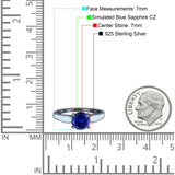 Solitaire Accent Engagement Ring Created White Opal Round Simulated Cubic Zirconia 925 Sterling Silver