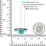 Solitaire Accent Engagement Ring Created White Opal Round Simulated Cubic Zirconia 925 Sterling Silver