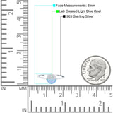 Fashion Ring Lab Created Light Blue Opal Round Cubic Zirconia 925 Sterling Silver