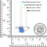 Swirl Oval Wedding Engagement Bridal Ring Simulated Cubic Zirconia 925 Sterling Silver