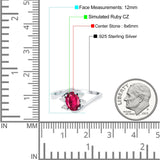 Swirl Oval Wedding Engagement Bridal Ring Simulated Cubic Zirconia 925 Sterling Silver