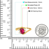 Swirl Oval Wedding Engagement Bridal Ring Simulated Cubic Zirconia 925 Sterling Silver