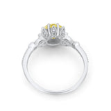 Art Deco Design Fashion Ring Round Simulated Cubic Zirconia 925 Sterling Silver