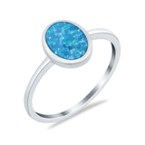 Solitaire Oval Thumb Ring Simulated Cubic Zirconia Stone 925 Sterling Silver