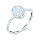 Solitaire Oval Thumb Ring Simulated Cubic Zirconia Stone 925 Sterling Silver