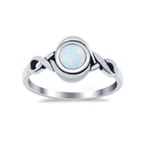 Celtic Trinity Ring Simulated Cubic Zirconia Infinity Shank 925 Sterling Silver