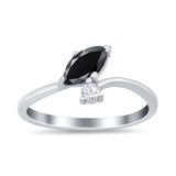 Fashion Ring Marquise Simulated Cubic Zirconia 925 Sterling Silver