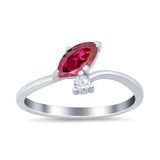 Fashion Ring Marquise Simulated Cubic Zirconia 925 Sterling Silver