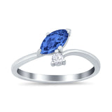 Fashion Ring Marquise Simulated Cubic Zirconia 925 Sterling Silver