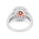 Art Deco Engagement Bridal Ring Simulated Cubic Zirconia 925 Sterling Silver