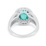 Art Deco Engagement Bridal Ring Simulated Cubic Zirconia 925 Sterling Silver