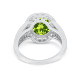 Art Deco Engagement Bridal Ring Simulated Cubic Zirconia 925 Sterling Silver