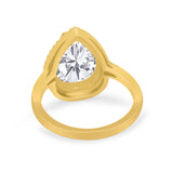 Halo Teardrop Wedding Ring Pear Simulated Cubic Zirconia 925 Sterling Silver