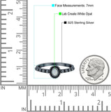 Oval Shape Ring Band Lab Created Opal 925 Sterling Silver (7mm)