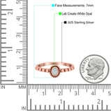 Oval Shape Ring Band Lab Created Opal 925 Sterling Silver (7mm)
