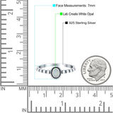 Oval Shape Ring Band Lab Created Opal 925 Sterling Silver (7mm)