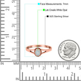 Oval Shape Ring Band Lab Created Opal 925 Sterling Silver (7mm)