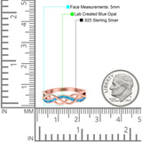 Criss Cross Ring Band Lab Created Opal 925 Sterling Silver (5mm)