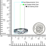 Criss Cross Ring Band Lab Created Opal 925 Sterling Silver (5mm)