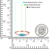 Simple Ring Band Lab Created Opal 925 Sterling Silver (3.5mm)