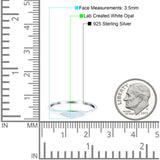 Simple Ring Band Lab Created Opal 925 Sterling Silver (3.5mm)