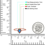 Thumb Ring Teardrop Pear Shape Ring Band Lab Created Opal 925 Sterling Silver (7mm)