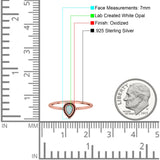 Thumb Ring Teardrop Pear Shape Ring Band Lab Created Opal 925 Sterling Silver (7mm)