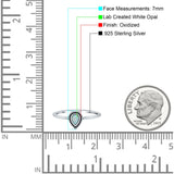 Thumb Ring Teardrop Pear Shape Ring Band Lab Created Opal 925 Sterling Silver (7mm)