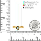 Thumb Ring Teardrop Pear Shape Ring Band Lab Created Opal 925 Sterling Silver (7mm)