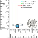 Petite Dainty Rope Vintage Style Lab Opal Ring Solid Round Oxidized 925 Sterling Silver