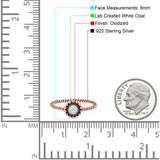 Petite Dainty Rope Vintage Style Lab Opal Ring Solid Round Oxidized 925 Sterling Silver