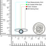 Petite Dainty Rope Vintage Style Lab Opal Ring Solid Round Oxidized 925 Sterling Silver