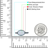 Petite Dainty Oval Promise Ring Band Rhodium Plated 925 Sterling Silver (8mm)