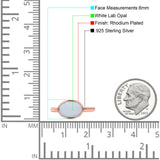 Petite Dainty Oval Promise Ring Band Rhodium Plated 925 Sterling Silver (8mm)