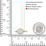 Petite Dainty Oval Promise Ring Band Rhodium Plated 925 Sterling Silver (8mm)