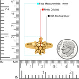 Turtle Oxidized Band Solid 925 Sterling Silver (14mm)