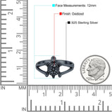 Turtle Oxidized Band Solid 925 Sterling Silver (12mm)