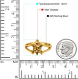 Turtle Oxidized Band Solid 925 Sterling Silver (12mm)