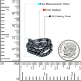 Snake Oxidized Band Solid 925 Sterling Silver (19mm)