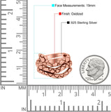 Snake Oxidized Band Solid 925 Sterling Silver (19mm)