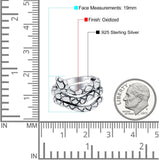 Snake Oxidized Band Solid 925 Sterling Silver (19mm)