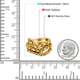 Snake Oxidized Band Solid 925 Sterling Silver (19mm)