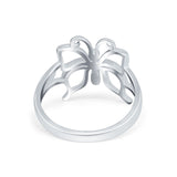 Polished Split Shank Band Butterfly Ring 925 Sterling Silver