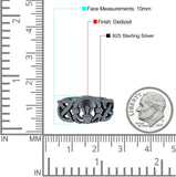 Celtic Claddagh Band Oxidized Ring Solid 925 Sterling Silver Thumb Ring (10mm)