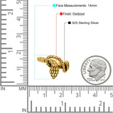 Snake Ring Oxidized Band Solid 925 Sterling Silver Thumb Ring (9mm)