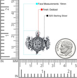 Turtles Oxidized Band Solid 925 Sterling Silver (19mm)