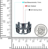 Children Oxidized Band Solid 925 Sterling Silver (11mm)