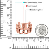 Children Oxidized Band Solid 925 Sterling Silver (11mm)