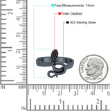 Snake Ring Oxidized Band Solid 925 Sterling Silver Thumb Ring (14mm)